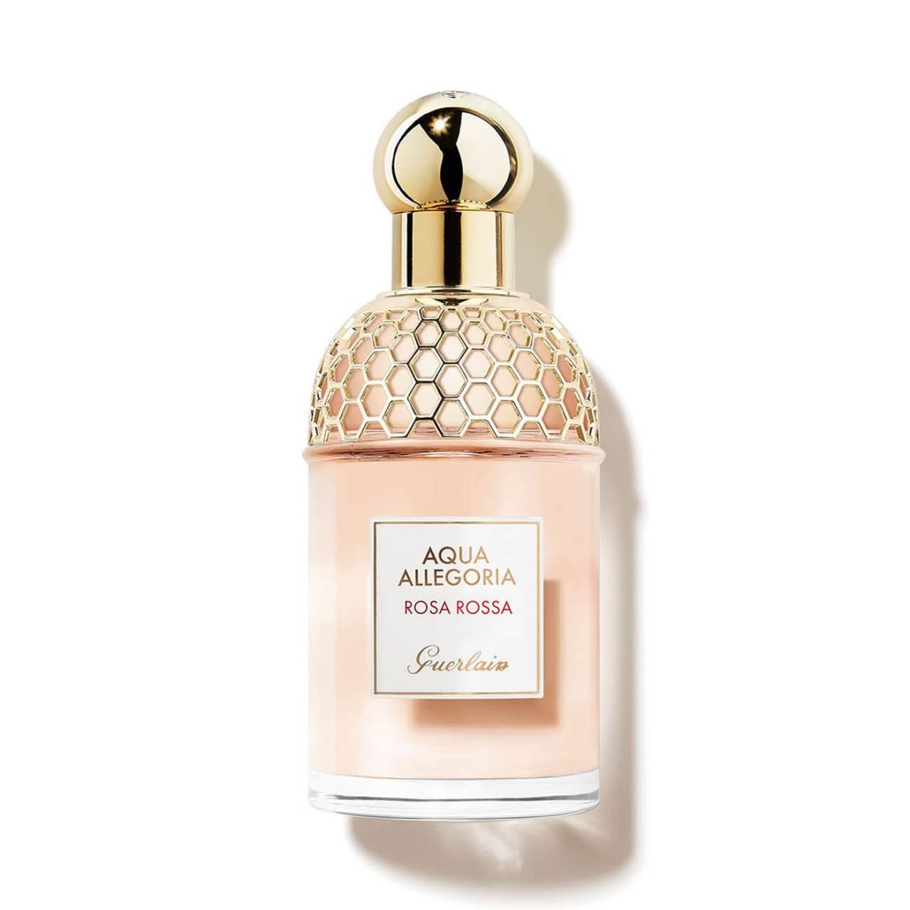 Frasco do perfume Aqua Allegoria Rosa Rossa Guerlain, design elegante e minimalista